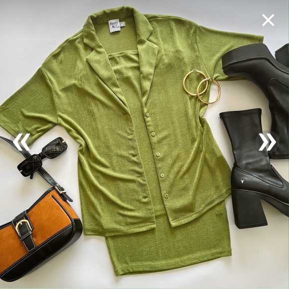 Princess Polly Misha Set Green Matching Set NWT - Picture 2 of 3